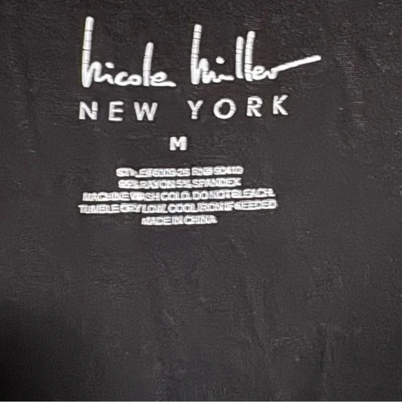 NICOLE MILLER Black and White Stripe Short Sleeve T-Shirt Size Medium - Picture 4 of 4